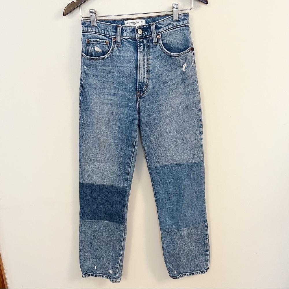 Abercrombie & Fitch Light and Dark Blue Patchwork Jeans